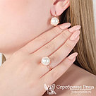 Кольцо из серебра с жемчугом имитированным Красная Пресня 2368619 позолота, фото 2