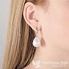 Серьги из серебра имитация жемчуга Красная Пресня 3369728Д , с английским замком, фото 5