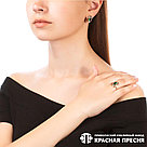 Серебряное кольцо с шпинелью иск. и фианитом Красная пресня 23812757Д7, фото 2