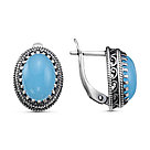 Серьги из серебра стекло ювелирное собственной огранки Красная Пресня 3367096-3 вставка агат, фото 4