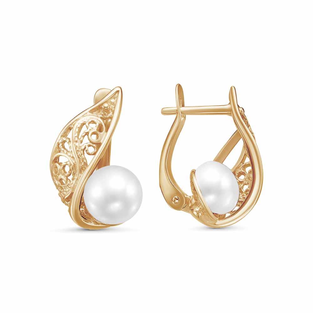 Серьги из серебра с жемчугом Красная Пресня 3338517