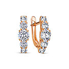 Серьги из серебра дорожка фианит Вознесенский 41-0208 серебро с позолотой, с английским замком, фото 5