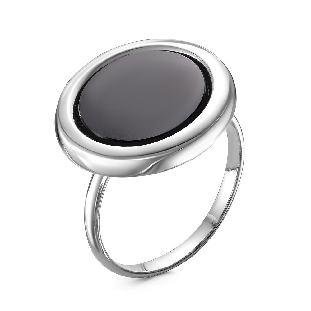 Кольцо из серебра с агатом черным иск. Красная Пресня 23310784Да - фото 1 - id-p72112433