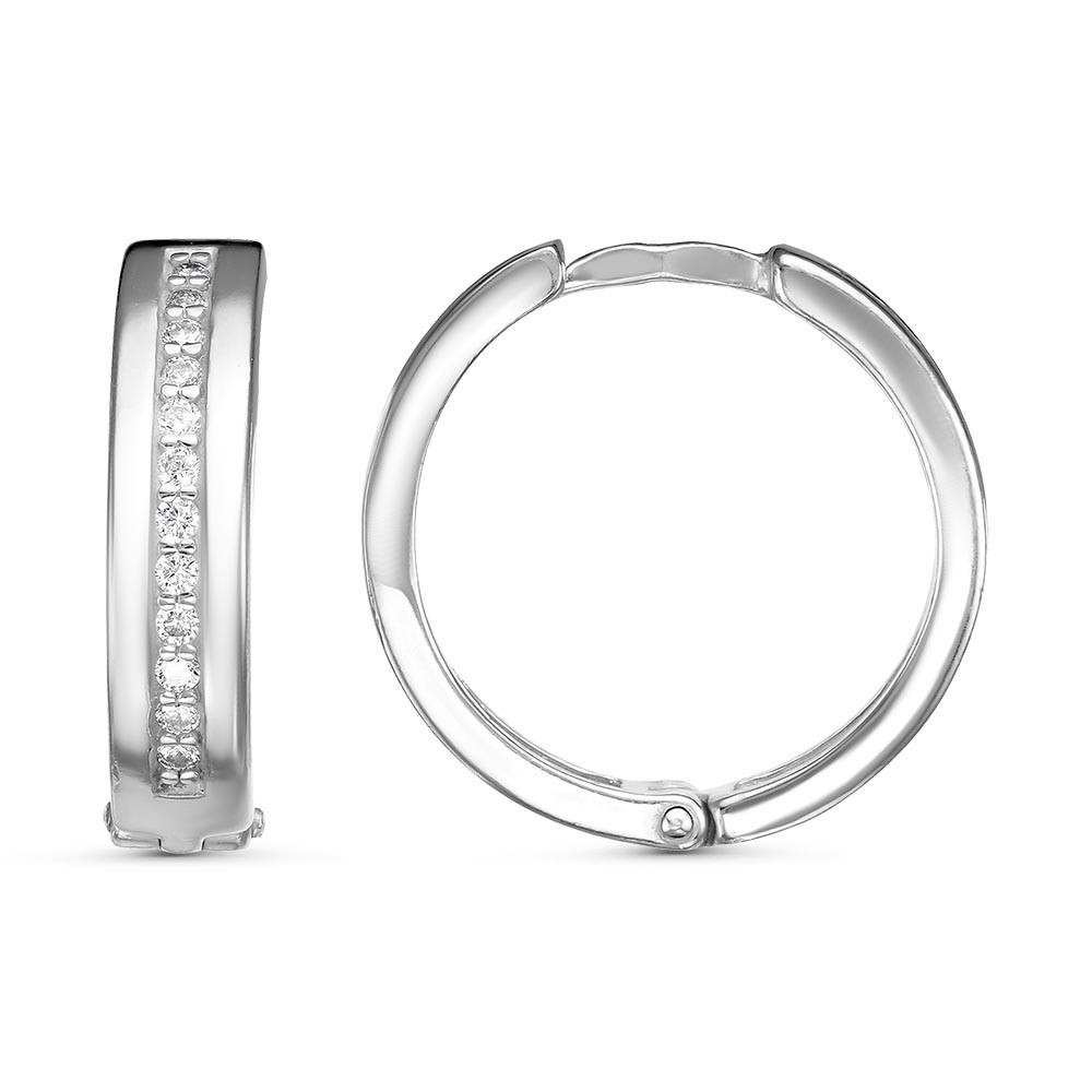 Серебряные серьги с фианитом Красная Пресня 33811320Д , конго