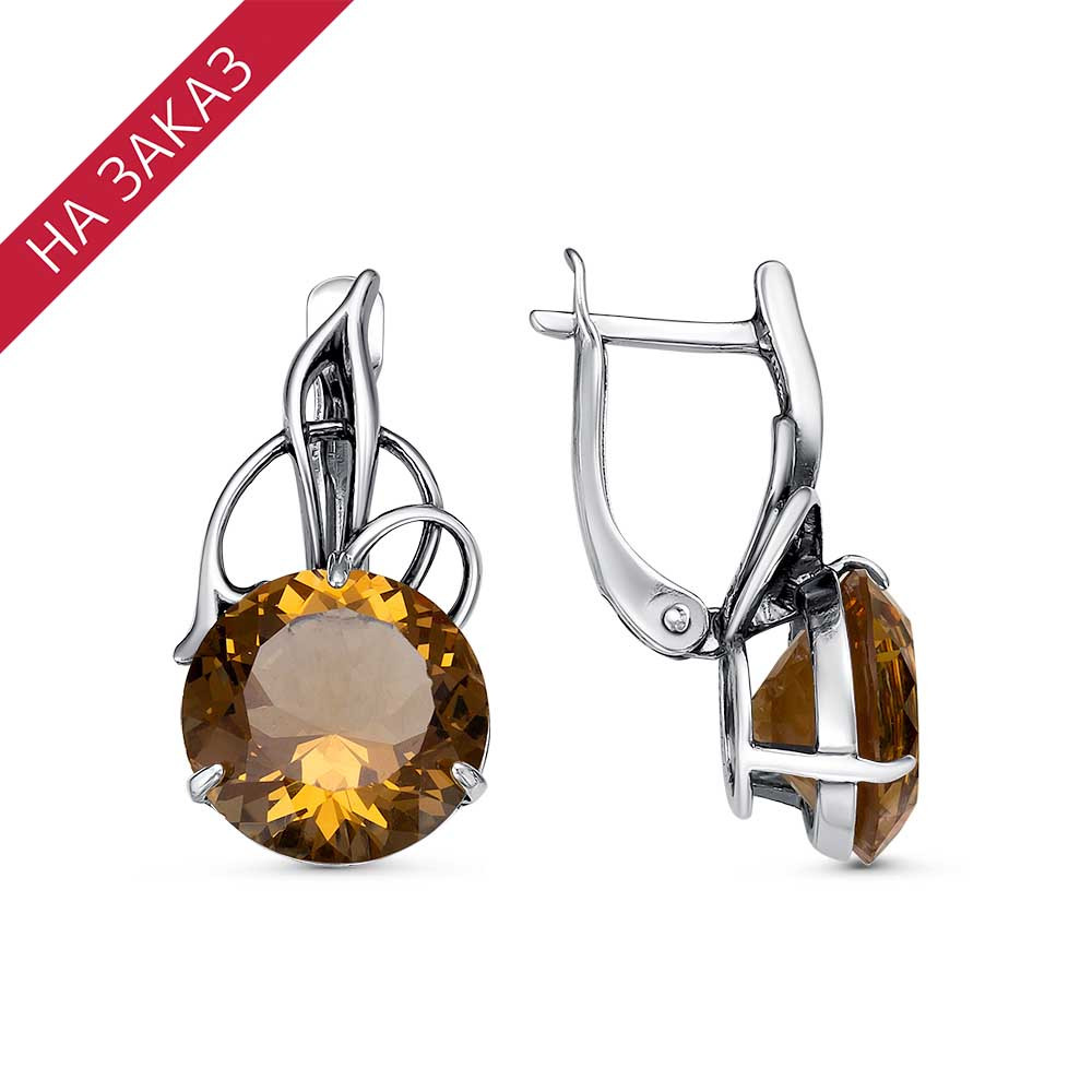 Серьги из серебра цветные камни  искусственный султанит Красная Пресня 33810530-22 серебро оксидированное, фото 1