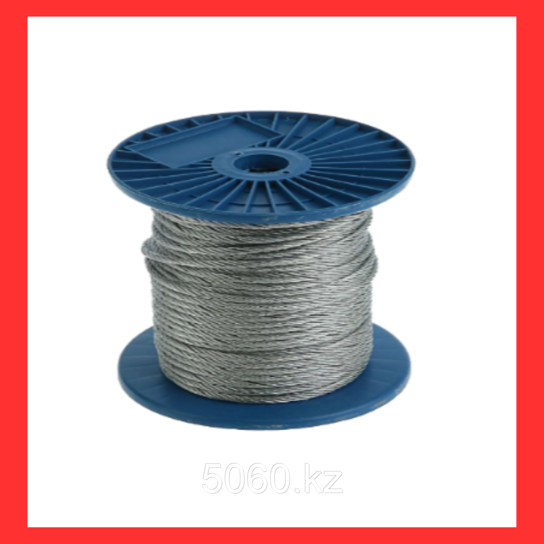 Трос стальной оцинкованный DIN3055 с оплеткой ПВХ 4/5мм 200м