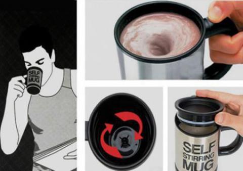 Кружка-мешалка автоматическая «Self Stirring Mug» с крышкой (Хаки) - фото 6 - id-p113657946