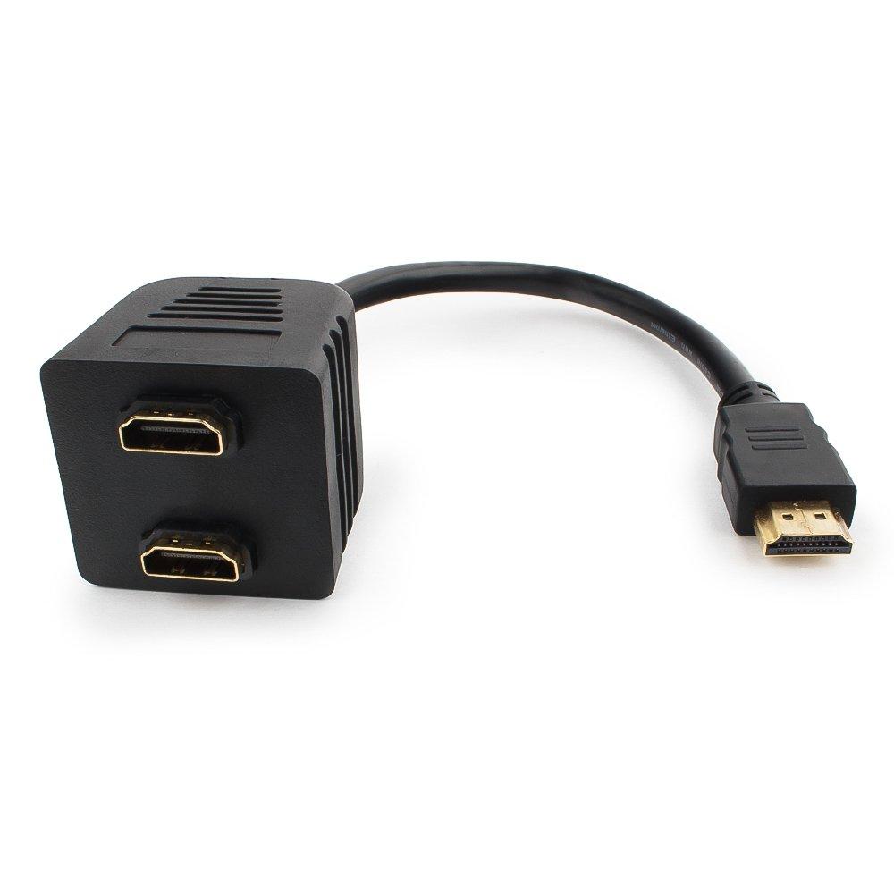 Разветвитель HDMI Cablexpert DSP-2PH4-002, HD19F/2x19F, 1 компьютер => 2 монитора, пасcивный, Full-H - фото 1 - id-p113662190