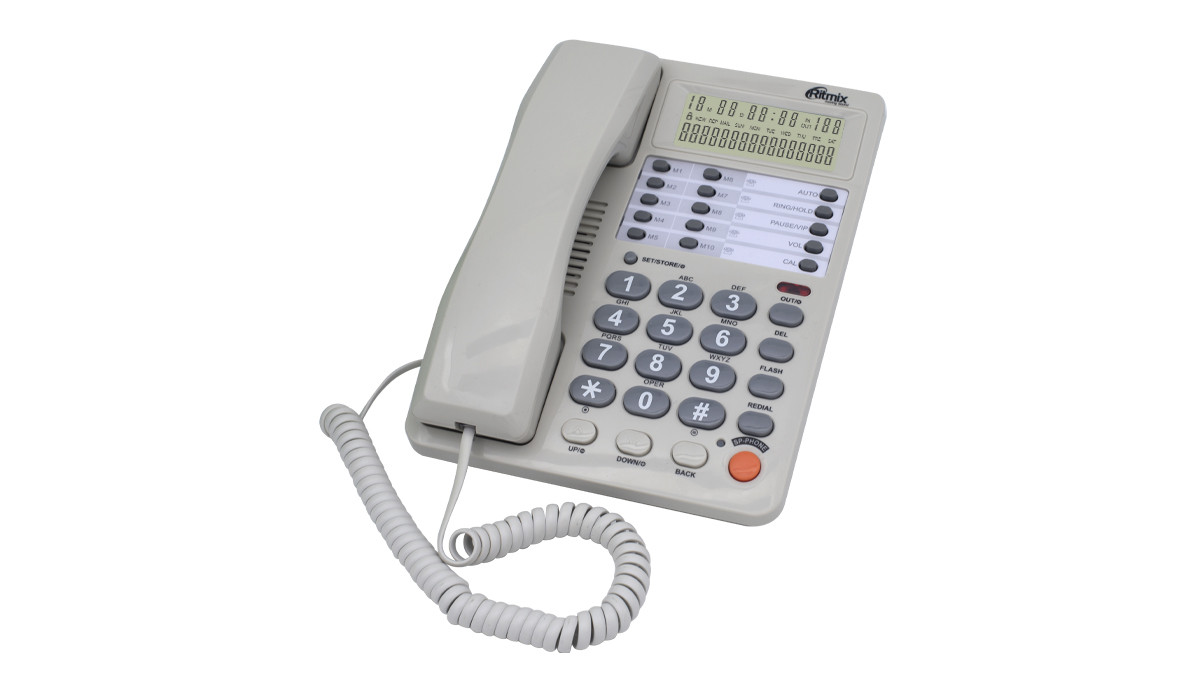 Телефон проводной Ritmix RT-495 белый - фото 1 - id-p113662356