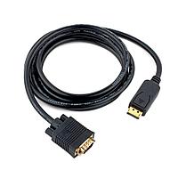 DisplayPort кабелі->VGA Cablexpert CCP-DPM-VGAM-6, 1,8м, 20М/15М, қара, экран, пакет
