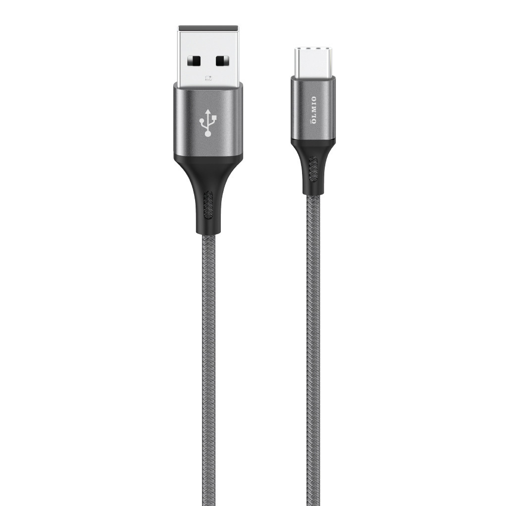 Кабель Olmio BASIC, USB 2.0 - Type-C, 1.2м, 2.1A, тканевая оплетка, белый - фото 1 - id-p113661459