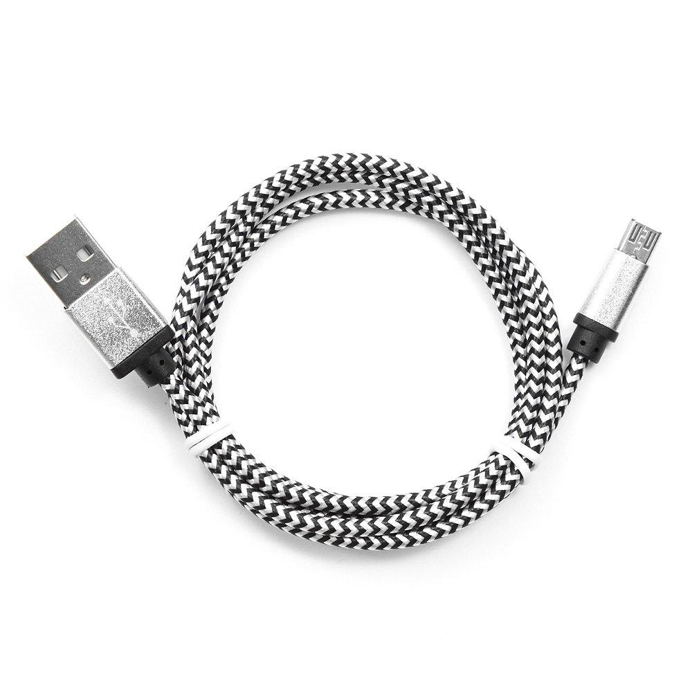 Кабель USB 2.0 Cablexpert CC-mUSB2sr1m, USB-MicroUSB, 1м, нейлоновая оплетка, алюм разъемы, серебри - фото 1 - id-p113661512