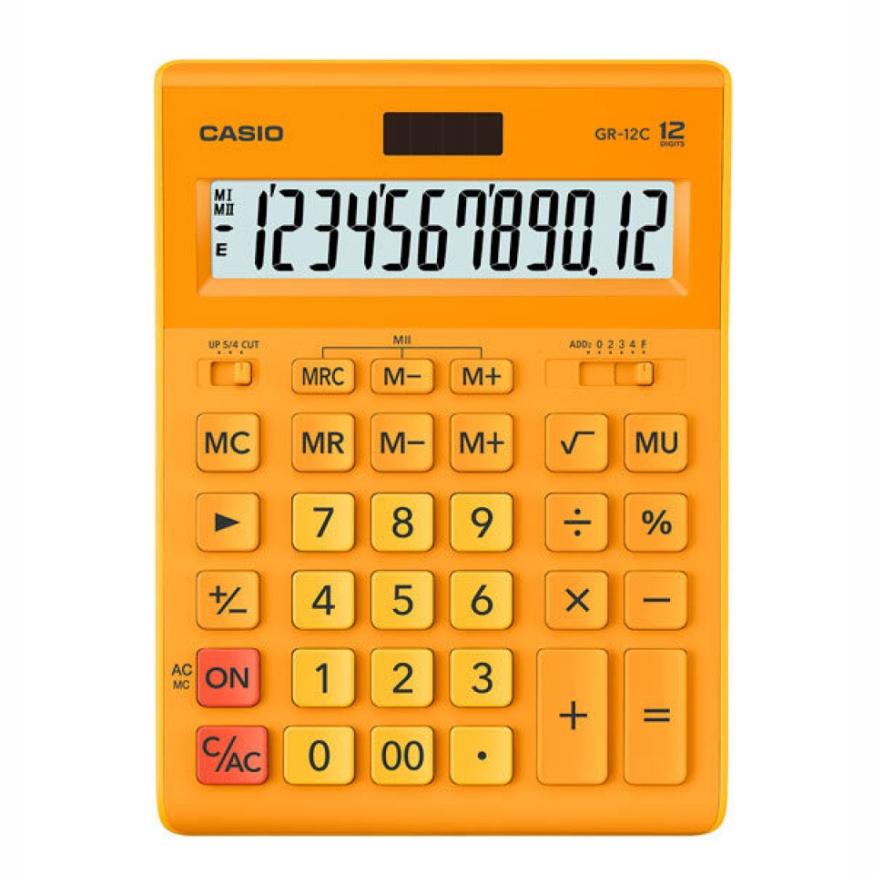 Калькулятор настольный CASIO GR-12C-RG-W-EP желтый - фото 1 - id-p113661551
