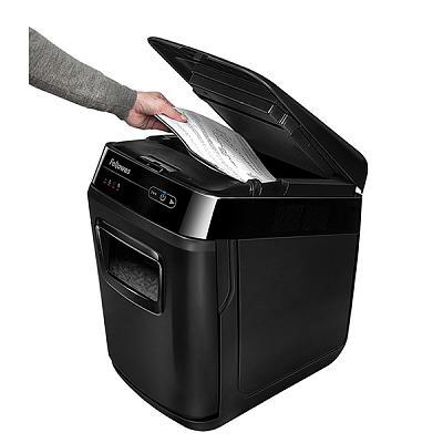 Шредер Fellowes® AutoMax® 200C, автоподача, DIN P-4, 4х38мм, 200 лст. авто, 10 ручн., 32 лт - фото 1 - id-p113662499