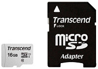 MicroSD жад картасы 16GB Class 10 U1 Transcend TS16GUSD300S-A