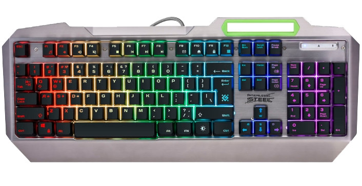 Клавиатура игровая Defender Stainless steel GK-150DL RU, черный, RGB подсветка, 9 режимов