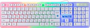 Клавиатура проводная Defender White GK-172 RU,радуж. подсветка,104 кнопки