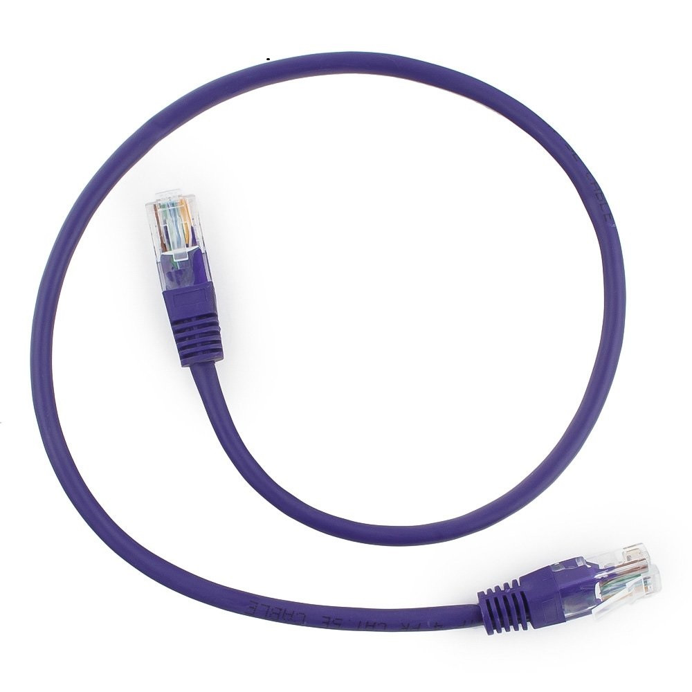 Патч-корд UTP Cablexpert PP12-0.5M/V кат.5e, 0.5м, литой, многожильный (фиолетовый) - фото 1 - id-p113662092