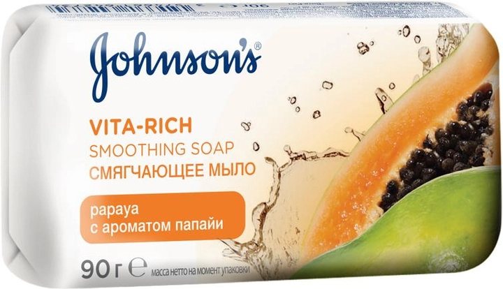 Johnson's Vita Rich Мыло смягчающее c ароматом папайи 90 г - фото 1 - id-p112801762