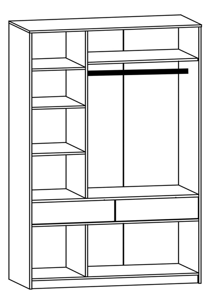 Типс Шкаф 6Д2Ш, Дуб сонома/Белый, Мебель-Сервис - фото 4 - id-p113662997