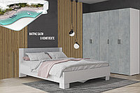Нова Арландо - Комплект для спальни с матрасом Бали 00042853, 160, Белый/Бетон, Горизонт
