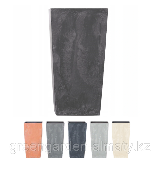 Горшок с внутренней вставкой Urbi Square Beton Effect DURS325E | Prosperplast, фото 1