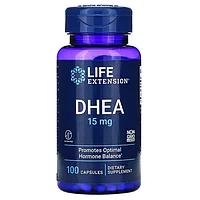 ДГЭА, 15 мг, DHEA, 100 капсул, Life Extension