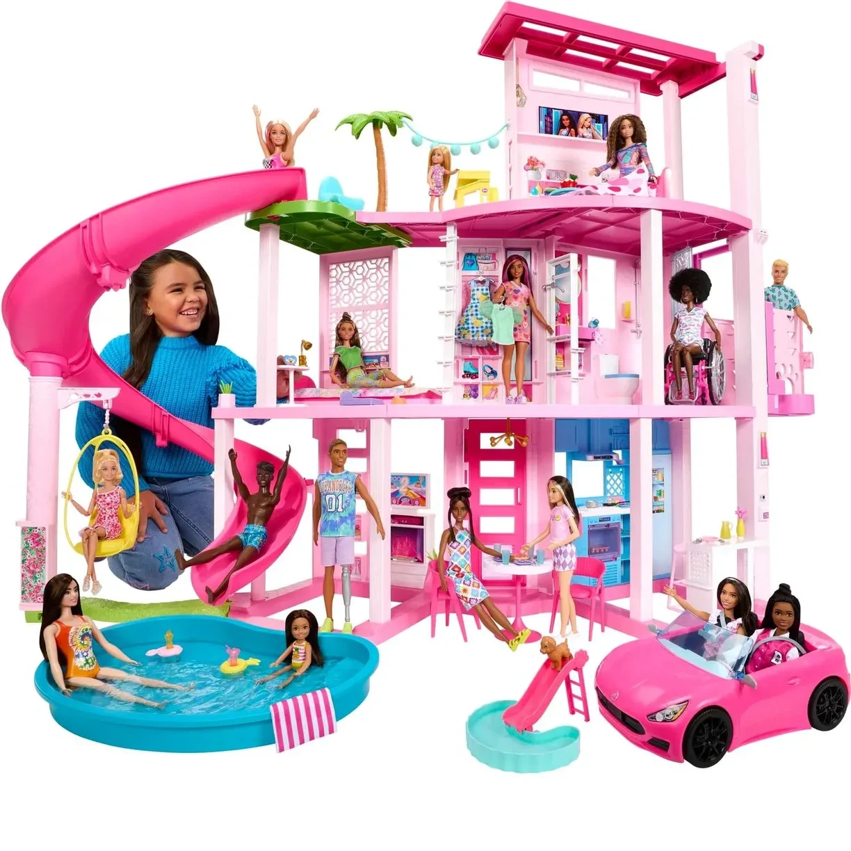 Barbie Дом мечты Барби с бассейном и винтовой горкой, HMX10 - фото 4 - id-p113669032