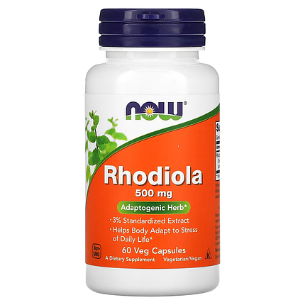 Rhodiola 500 mg, 60 veg.caps, NOW, фото 1