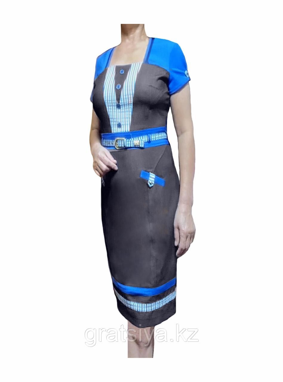 Нарядное Платье Прямого Покроя с Отрезной Талией на ремне - фото 7 - id-p99042284