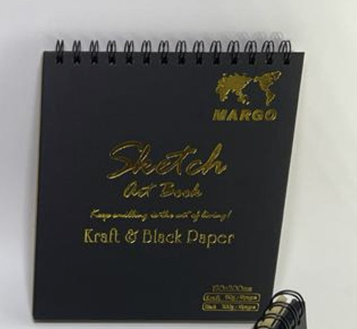 Скетчбук MARGO 190x200 с черными и крафтовыми листами, фото 2