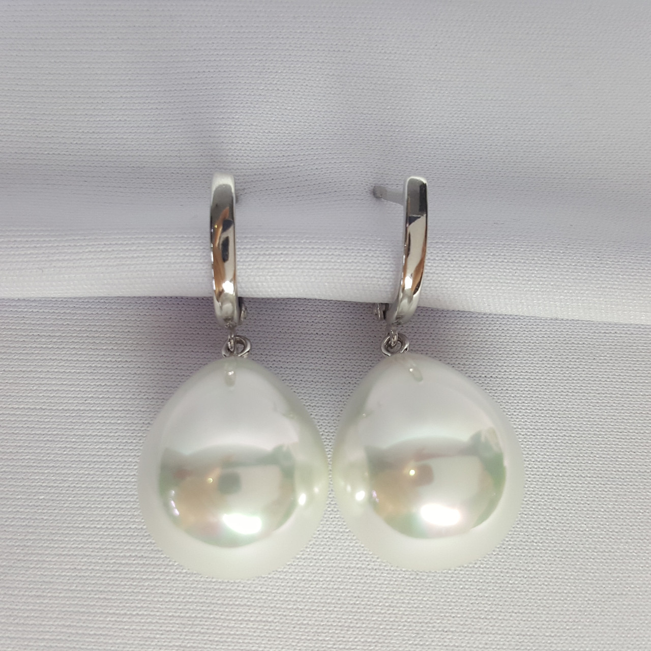 Серьги из серебра имитация жемчуга Красная Пресня 3369728Д , с английским замком, фото 1