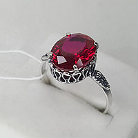 Кольца из серебра цветные камни синтетический корунд Красная Пресня 2381725-8 серебро оксидированное