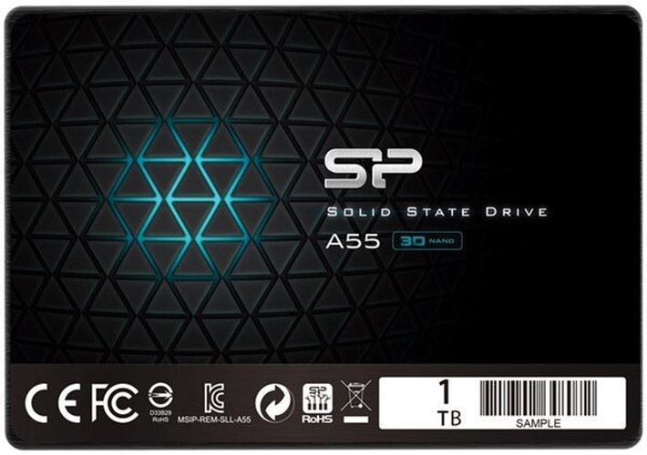 1 ТБ SSD диск Silicon Power A55 (SP001TBSS3A55S25) черный - фото 1 - id-p113641677