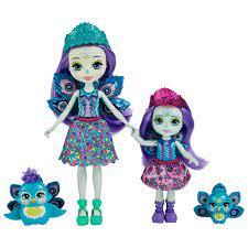 Enchantimals HCF83 Enchantimals ,Сестрички с питомцем Пэттер и Пьерра Павлина