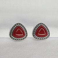 Серьги из серебра цветные камни стекло ювелирное собственной огранки Красная Пресня 3339646Кр серебро