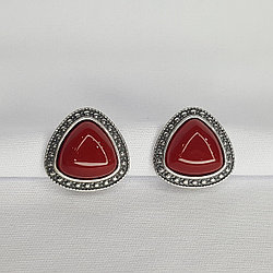 Серьги из серебра цветные камни  стекло ювелирное собственной огранки Красная Пресня 3339646Кр серебро