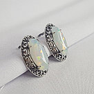 Серьги из серебра опал белый синтетический Красная Пресня 33312286Оп, фото 2