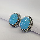 Серьги из серебра стекло ювелирное собственной огранки Красная Пресня 3367096-3 вставка агат, фото 2