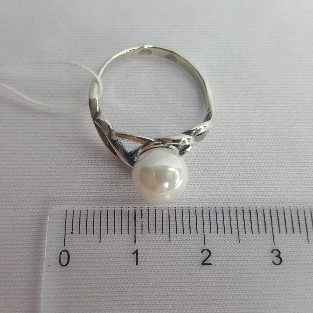 Серебряное кольцо с жемчугом имитированным Красная Пресня 23613068 - фото 3 - id-p97717372