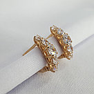 Серьги из серебра дорожка фианит Вознесенский 41-0208 серебро с позолотой, с английским замком, фото 2