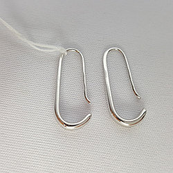 Серьги из серебра без вставок  Красная Пресня 33013168Д серебро с родием, с замком петля