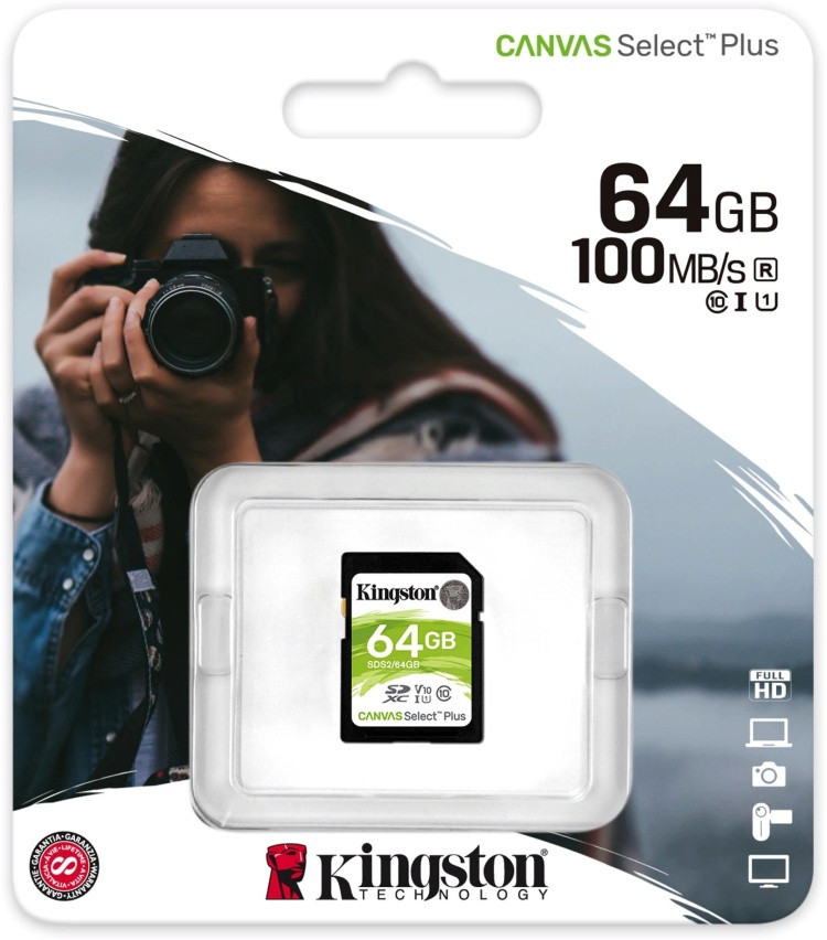 Карта памяти Kingston Canvas Select Plus SDS2 64GB - фото 2 - id-p113693794