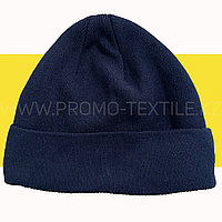 Шапка мужская зимняя темно-синяя | Зимняя шапка для рабочих однотонная