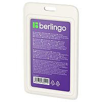 Бейдж вертикальный Berlingo "ID 200", 85*55мм, светло-серый, без держателя, крышка-слайдер