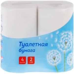 OfficeClean Туалетная бумага, 2-х слойная, 4 шт/уп., 30 м/рул., тиснение, белая.