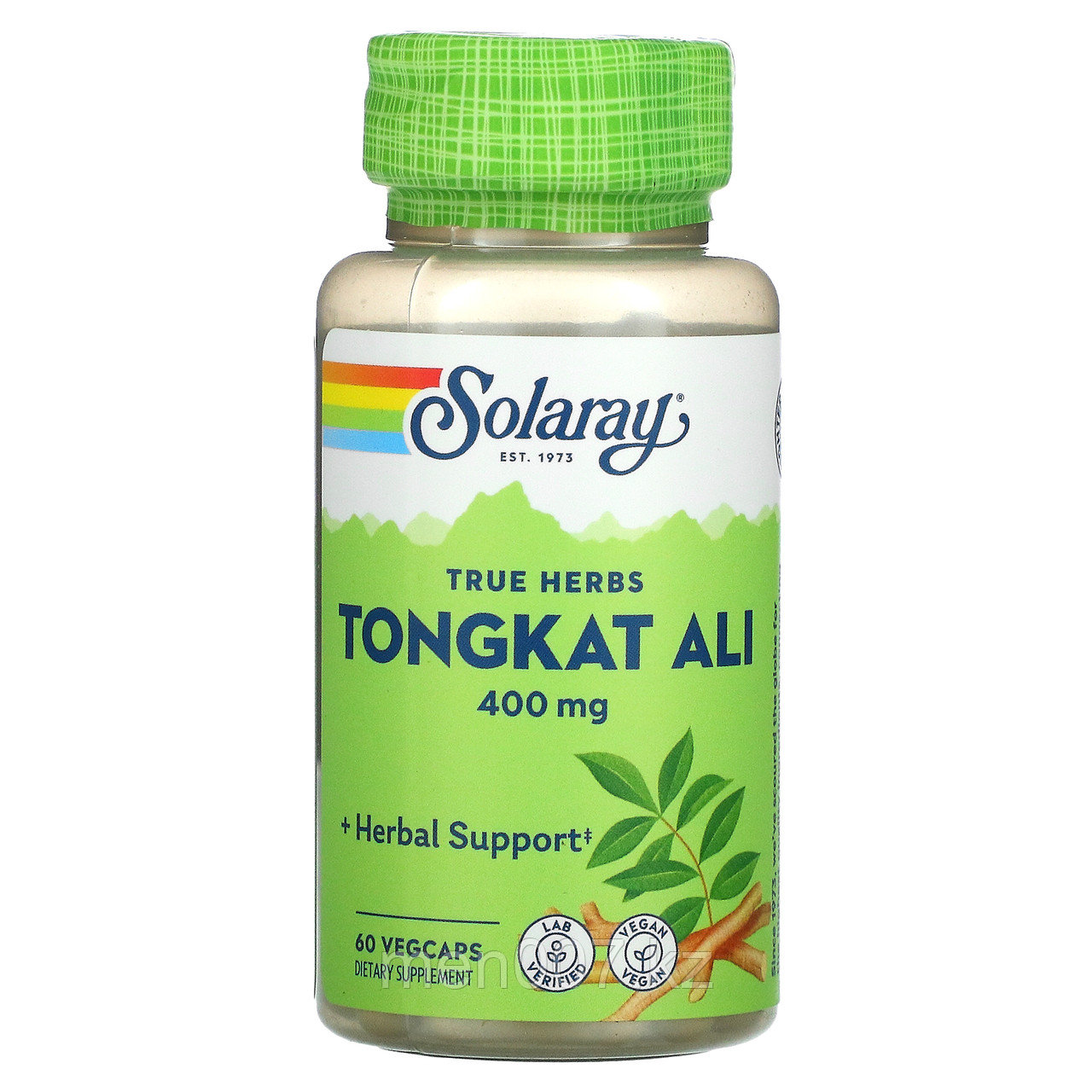 БАД Эврикома длиннолистная Tongkat Ali, 400 мг (60 вегетарианских капсул) Solaray