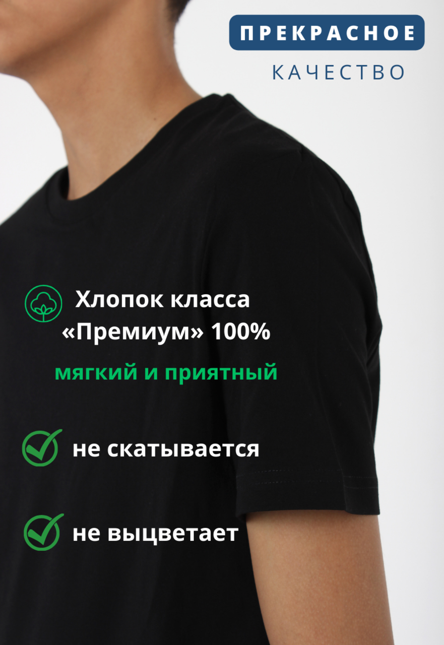 Набор футболка мужская черный Премиум качества 3 шт - фото 2 - id-p113697511