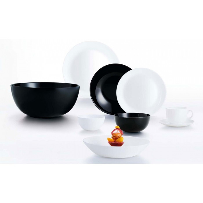 Столовый сервиз Luminarc Diwali White&Black 44 предметов на 6 персон