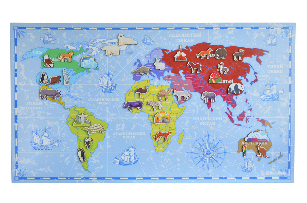 Декоративно-развивающая панель "Карта мира"